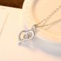 Simple Hollow Heart CZ 925 Sterling Silver Necklace