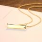 Simple Rectangle CZ Solid 925 Sterling Silver Necklace