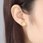 Boucles d'oreilles simples en argent sterling concaves rondes 925