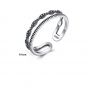 Ретро двойное кольцо стерлингового серебра 925 регулируемое кольцо