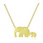 Cute Animal Mother Child Elephant 925 Sterling Silver Necklace
