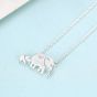 Cute Animal Mother Child Elephant 925 Sterling Silver Necklace