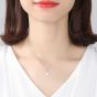Collar redondo de plata esterlina Opal CZ 925 creado de forma sencilla