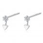 Casual CZ Triangle 925 Sterling Silver Studs Earrings