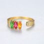Beautiful Colorful Oval CZ 925 Sterling Silver Adjustable Ring