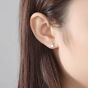 Boucles d'oreilles pendantes décontractées rondes en argent sterling 925 CZ