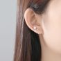Beautiful Shining CZ Star Butterfly 925 Sterling Silver Stud Earrings