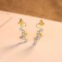 Beautiful Shining CZ Star Butterfly 925 Sterling Silver Stud Earrings