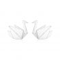 Girl Folded Paper Cranes 925 Sterling Silver Stud Earrings