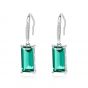 Holiday Natural Treated Crystal Rectangle CZ 925 Sterling Silver Dangling Earrings