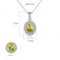 Party Oval Natural Treated Crystal CZ 925 Sterling Silver Necklace