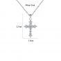 Elegant CZ Cross 925 Sterling Silver Necklace