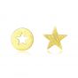 Асимметричные круглые серьги-гвоздики из полой звезды 925 из полого серебра