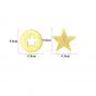 Asymmetric Round Hollow Star 925 Sterling Silver Studs Earrings