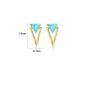 Bridesmaid Synthetic Turquoise Triangle 925 Sterling Silver Studs Earrings