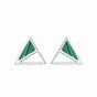 Office Triangle Created Malachite 925 Sterling Silver Studs Earrings