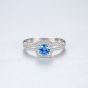 Elegant Round Sapphire Color CZ 925 Sterling Silver Ring