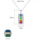 Colorful CZ Geometric Rectangle 925 Sterling Silver Necklace
