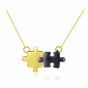 Lovers Jigsaw Puzzle 925 Sterling Silver Necklace