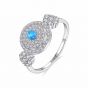 Elegant Micro Setting CZ Round 925 Sterling Silver Ring
