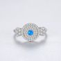 Elegant Micro Setting CZ Round 925 Sterling Silver Ring