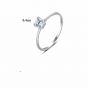 Modern CZ Hollow Square 925 Sterling Silver Ring