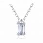Geometry CZ Baguette 925 Sterling Silver Necklace