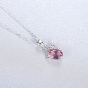 Elegante collar de plata esterlina 925 con flor rosa CZ