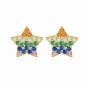 Colorful CZ Star 925 Sterling Silver Stud Earrings