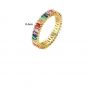 Colorful CZ Rainbow 925 Sterling Silver Ring