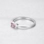 Women Pink Baguette CZ Geometry 925 Sterling Silver Ring