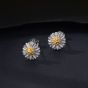 Beautiful Daisies Flower 925 Sterling Silver Stud Earrings