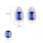 Элегантные серьги-гвоздики из стерлингового серебра 925 пробы в синем цвете CZ Geometry Baguette