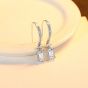 Elegant CZ Rectangle 925 Sterling Silver Dangling Earrings