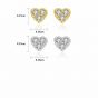 Mini CZ Heart 925 Sterling Silver Stud Earrings