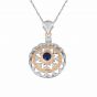 Round Created Sapphire CZ Triangles 925 Sterling Silver Pendant