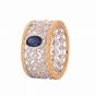 Simple Oval Created Sapphire Hollow CZ Square 925 Sterling Silver Ring