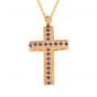 Croix en forme de saphir classique créée en argent sterling 925 CZ
