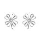 Rose Four Clover Leaf Solid 925 Sterling Silver Studs Earrings