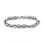 Retro Splicing Hollow Out 925 Solid Sterling Silver Men's Bracelet