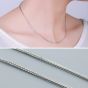 Fashion Spiga Chain Collar Necklace 925 Sterling Silver 16"/18"