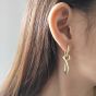 Fashion Golden 925 Sterling Silver Knot Hoop Leverback Earrings (Single Piece)