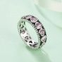 Love Fashion n Heart Pink 925 Sterling Silver CZ Ring