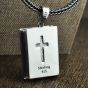 Vintage Lord Bible Cross 925 Sterling Silver Book Pendant
