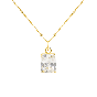 Мода Геометрия Выцветание Цвет Сияющий CZ 925 Ожерелье из стерлингового серебра