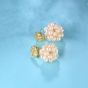 Women Freshwater Pearls Flowers 925 Sterling Silver Dangling Earrings