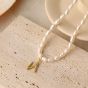 Casual A-Z Letters Cultured Freshwater Pearl 925 Sterling Silver Necklace