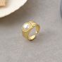 Женское круглое регулируемое кольцо из стерлингового серебра 925 пробы с натуральным жемчугом