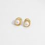 Girl Round Natural Pearl 925 Sterling Silver Stud Earrings