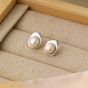 Aretes de plata de ley 925 con perlas naturales redondas para niña